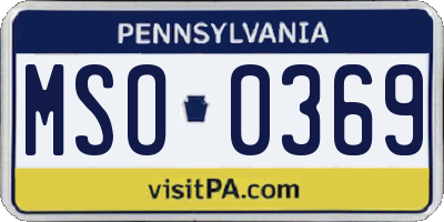 PA license plate MSO0369