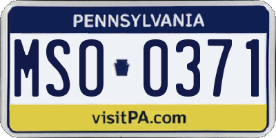 PA license plate MSO0371