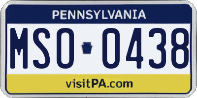 PA license plate MSO0438