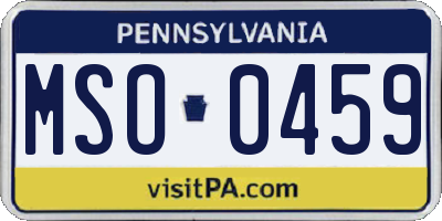 PA license plate MSO0459