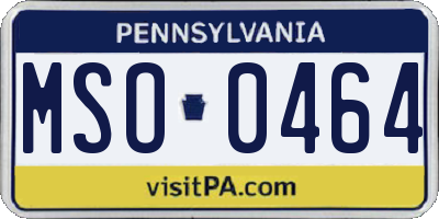 PA license plate MSO0464