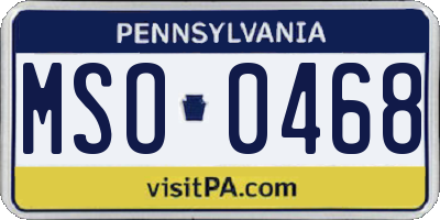 PA license plate MSO0468