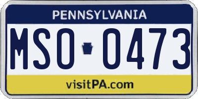 PA license plate MSO0473