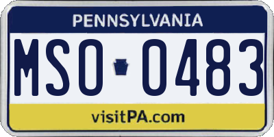 PA license plate MSO0483