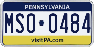 PA license plate MSO0484