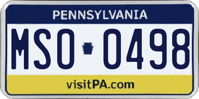 PA license plate MSO0498
