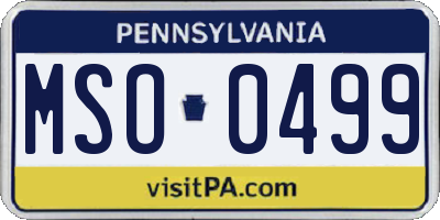 PA license plate MSO0499