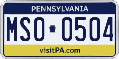 PA license plate MSO0504