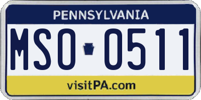 PA license plate MSO0511