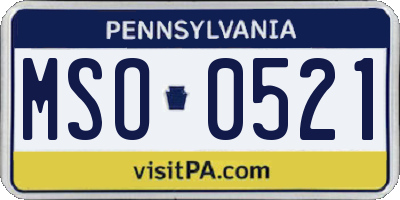 PA license plate MSO0521