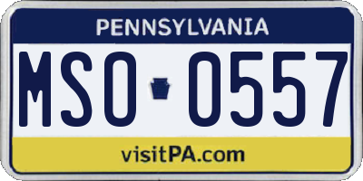 PA license plate MSO0557