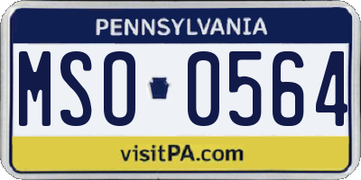 PA license plate MSO0564