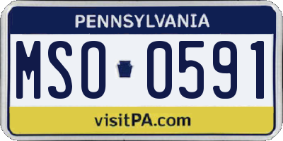 PA license plate MSO0591