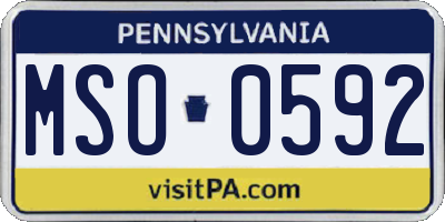 PA license plate MSO0592