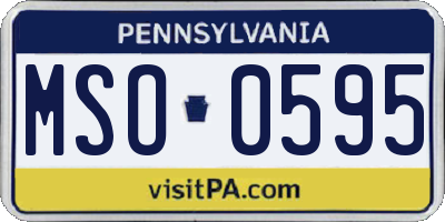 PA license plate MSO0595