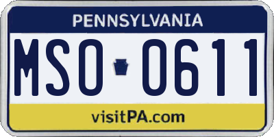PA license plate MSO0611