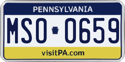 PA license plate MSO0659