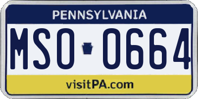 PA license plate MSO0664