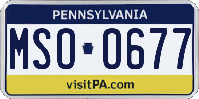 PA license plate MSO0677