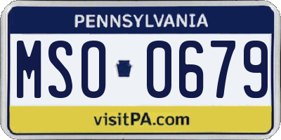 PA license plate MSO0679