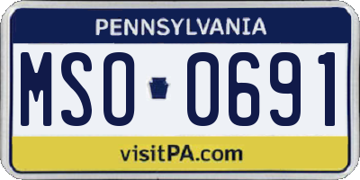 PA license plate MSO0691