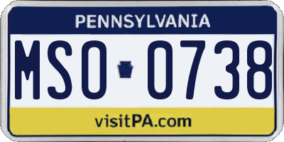PA license plate MSO0738