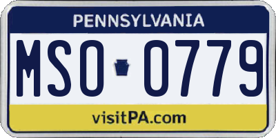 PA license plate MSO0779