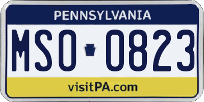 PA license plate MSO0823