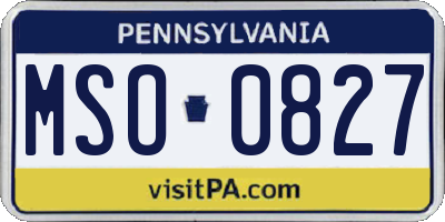 PA license plate MSO0827