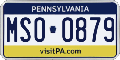 PA license plate MSO0879