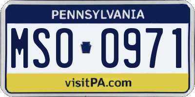 PA license plate MSO0971