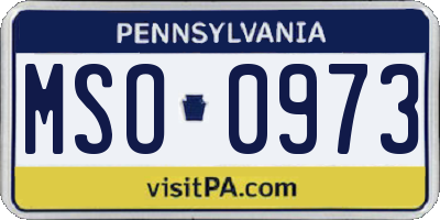 PA license plate MSO0973