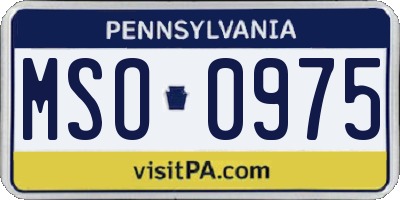 PA license plate MSO0975