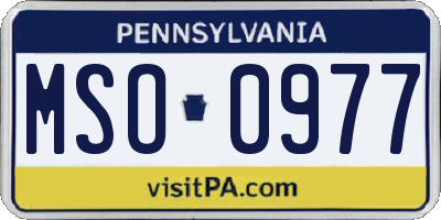 PA license plate MSO0977