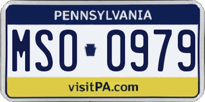 PA license plate MSO0979