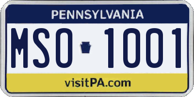 PA license plate MSO1001