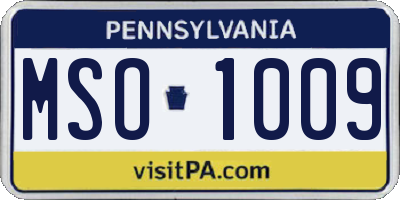 PA license plate MSO1009
