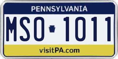 PA license plate MSO1011