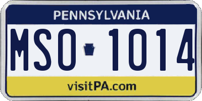PA license plate MSO1014
