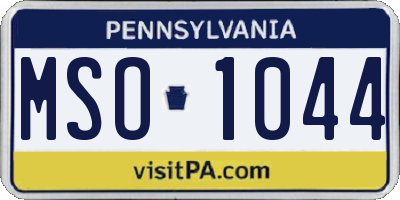 PA license plate MSO1044