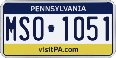 PA license plate MSO1051