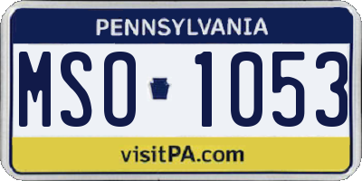 PA license plate MSO1053