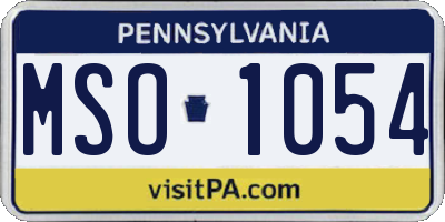 PA license plate MSO1054