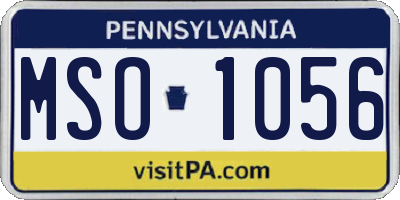 PA license plate MSO1056