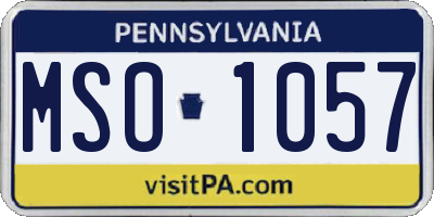 PA license plate MSO1057