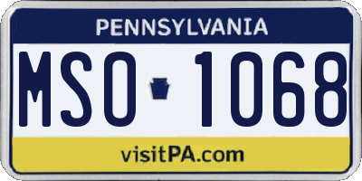 PA license plate MSO1068