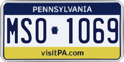 PA license plate MSO1069