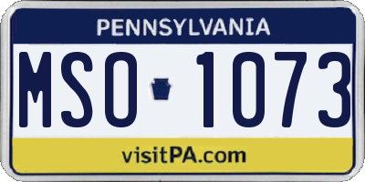PA license plate MSO1073