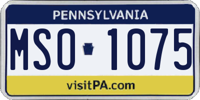 PA license plate MSO1075