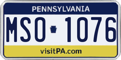 PA license plate MSO1076